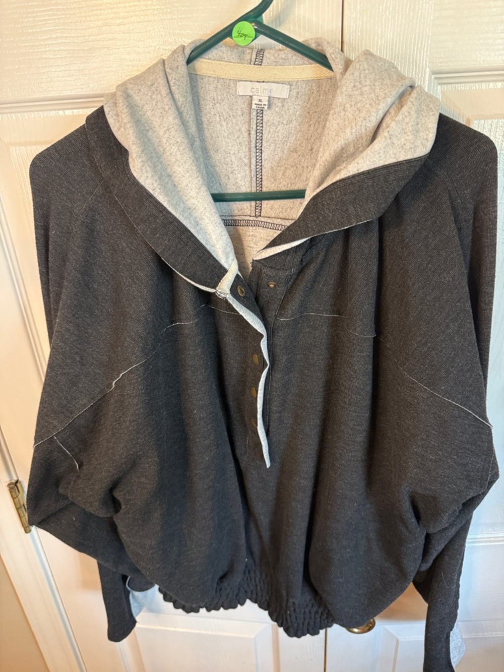 Calme (Johnny Was) Charcoal/Gray Zip-Up Hooded Sweater